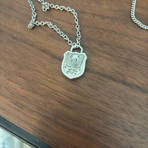 David Yurman Silver Shield Pendant Necklace